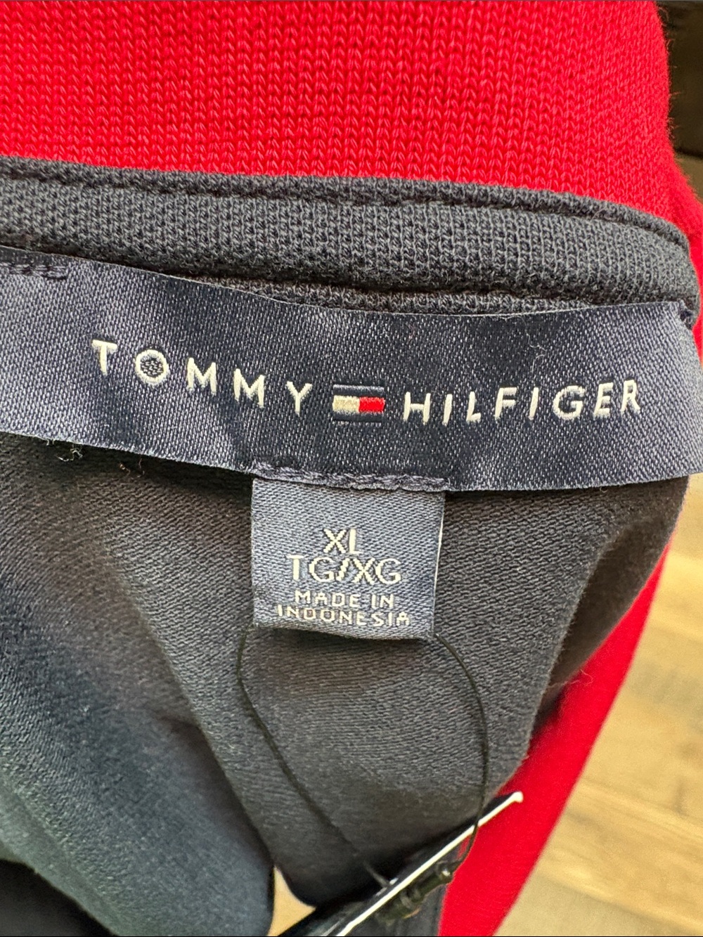Tommy Hilfiger Navy Polo with Red Collar and Red Heart - Picture 6 of 8